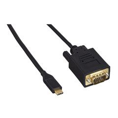 USB 3.2 Gen 1x1 Type C Male To VGA Male Video Adapter Cable, Black, 3 foot