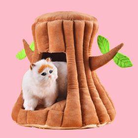 Tree Shaped Pet Cat Home Sleeping Bed Tree, Tent Home Pet Cat Dog Bed Semi-Closed Nest Cushion Tree Shape House Cave Cute Detachable Warm Cave