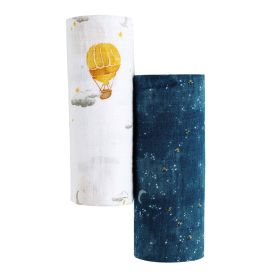 ORGANIC SWADDLE SET - FLY ME TO THE MOON