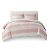 Sammie Cotton Cabana Stripe Reversible Comforter Set with Rainbow Reverse