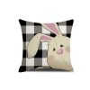 4pcs Spring Easter Rabbit Throw Pillow Case; Linen Cushion Cover; Single Side Print Accent Pillow Case; Pillow Insert Not Included