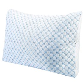 Cooling Memory Foam Pillow Ventilated Soft Bed Pillow with Cooling Gel Infused Memory Foam Heat Moisture Reducing Fiber Breathable Machine Washable (size: King_1Pc)