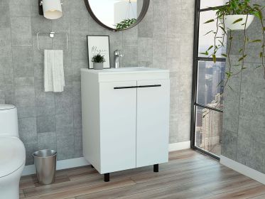 Selma 60" Freestanding Vanity Cabinet With Division (Color: White)