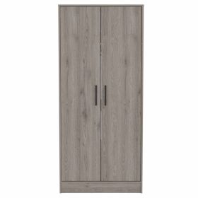 Rio Double Door Armoire; One Cabinet; Hidden Drawer (Color: Light Gray)