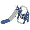 Children Slide Swing Set, 3-in-1 Combination Activity Center Freestanding Slides Playset for Kids Indoor Toddler Climbing Stairs Toy with Basketball H