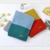 Kids Logo Patched Design Colorful Contrast Pattern Knittted Blanket