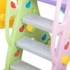 5 in 1 Slide and Swing Playing Set, Toddler Extra-Long Slide with 2 Basketball Hoops, Football, Ringtoss, Indoor Outdoor XH