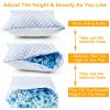 Cooling Memory Foam Pillow Ventilated Soft Bed Pillow with Cooling Gel Infused Memory Foam Heat Moisture Reducing Fiber Breathable Machine Washable